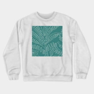 Sage Green Palm Leaves / Line Art Crewneck Sweatshirt